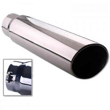 6" Polished Angled Rolled Edge Exhaust Tip | Diamond Eye 5618BRA